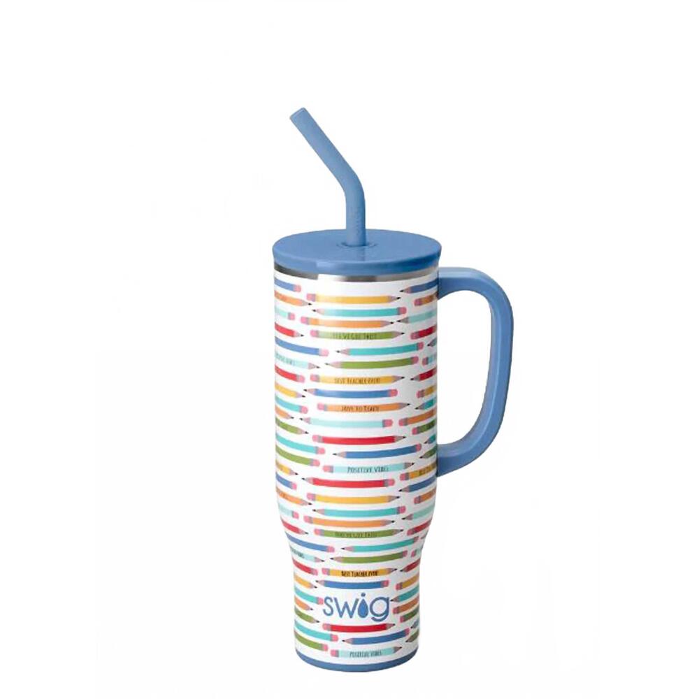 NEW SWIG LIFE teacher life mega mug - 30oz in colored pencils